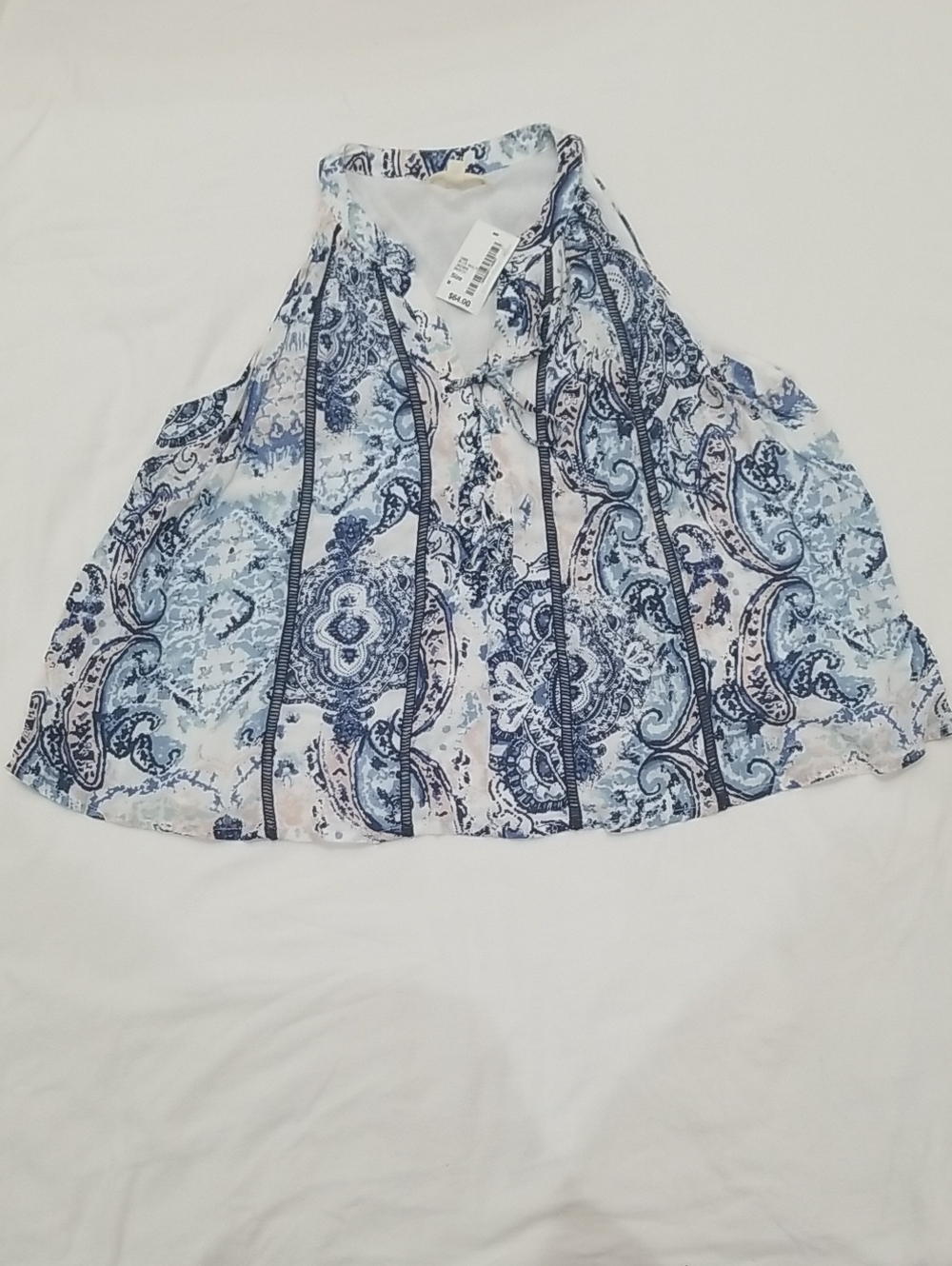 South Moon Under Blue Paisley Halter Cami